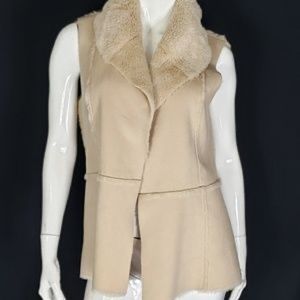 Faux Suede and fur vest